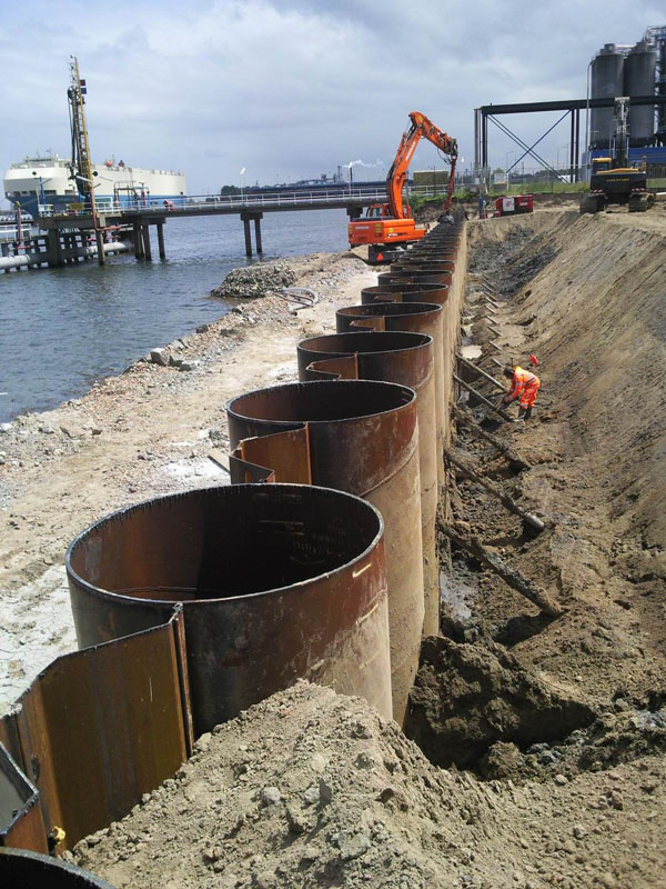 Tubular Combiwall produced for Amsterdam Port,Dutch