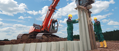 Vinyl sheet piling installation