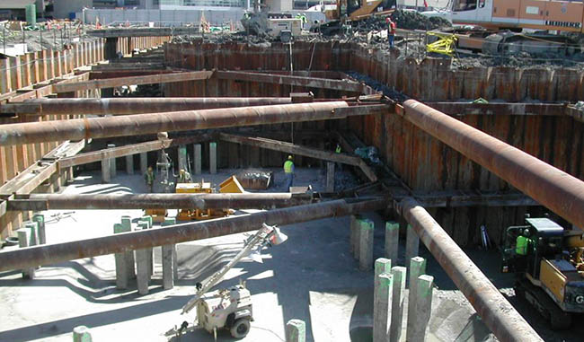 Sheet piles bracing system