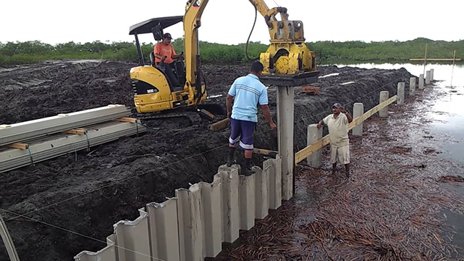 Anchored sheet piles