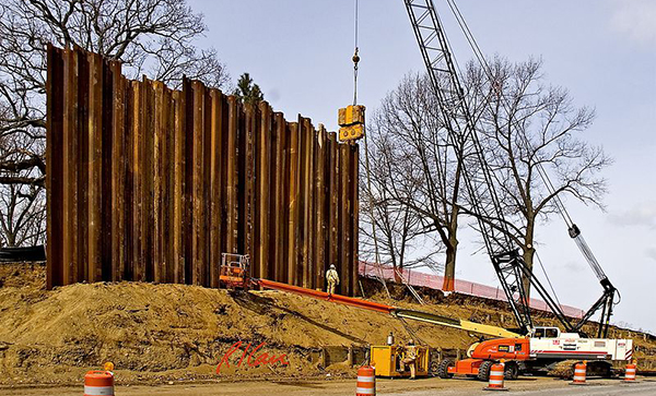 Interlocking Sheet Pile Installation